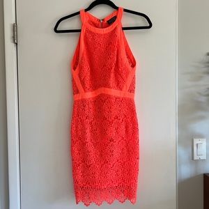 Neon Lace Halter Dress